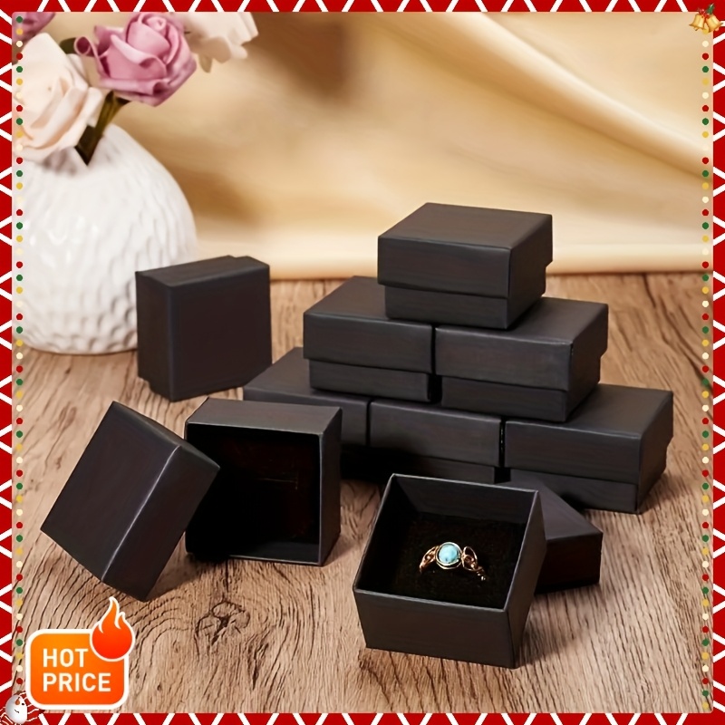 Black Square Cardboard Jewelry Box, 32pcs for Events